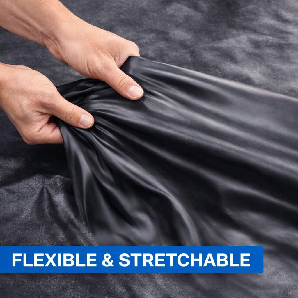 EPDM Pond Liner 2.5m x 3m 900gsm Rubber with 50gsm Black Underlay - Heavy Duty Fish Safe Waterproof Pond Membrane for Garden Ponds, Koi, Wildlife, Water Features, Landscaping - UV and Ozone Resistant