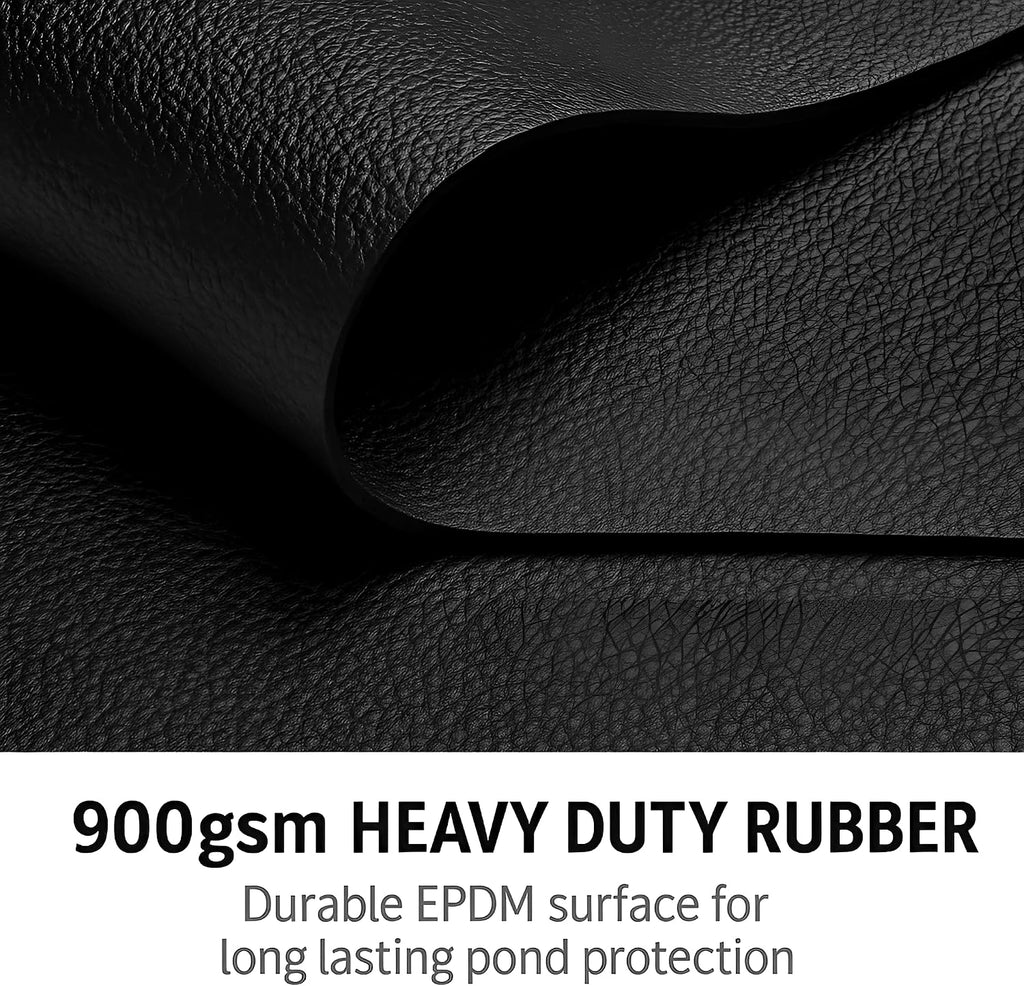 Pond Liner EPDM 2.5m x 2.5m 900 GSM - Flexible Rubber Garden Pond Liner For Koi, Fish, Wildlife Ponds, Waterfalls And Fountains - Heavy Duty Tear Resistant UV Resistant Long Lasting Durable Pond Sheet